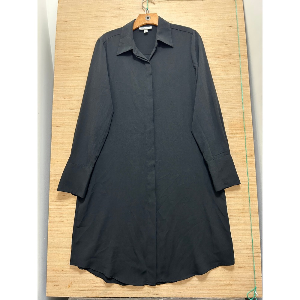 Prologue Mens Black Long Sleeve Hidden Button‎ Down Shirt Dress Size Medium